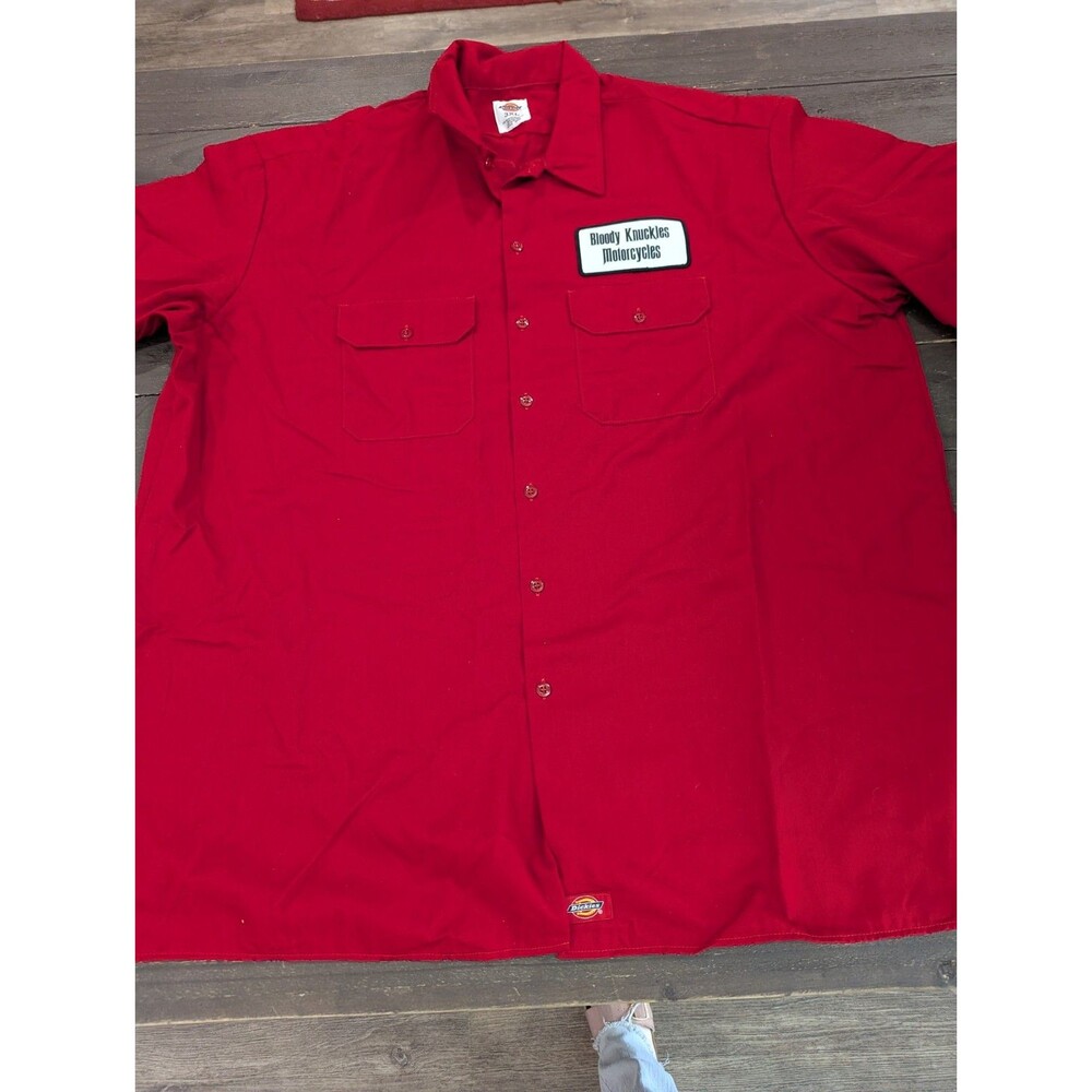 Dickies XXXL Work shirt ~ Red  ~ Short Sleeve Button Down ~ 3XL Motorcycle